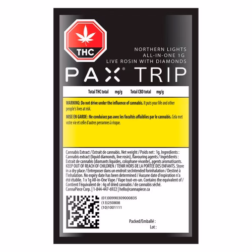 PAX - Trip Northern Lights - All in One Live Rosin with Diamonds