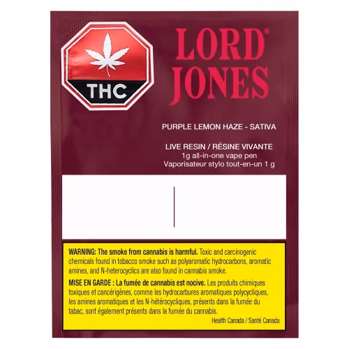 Lord Jones - Pure Live Resin Vape - Purple Lemon Haze All-in-One