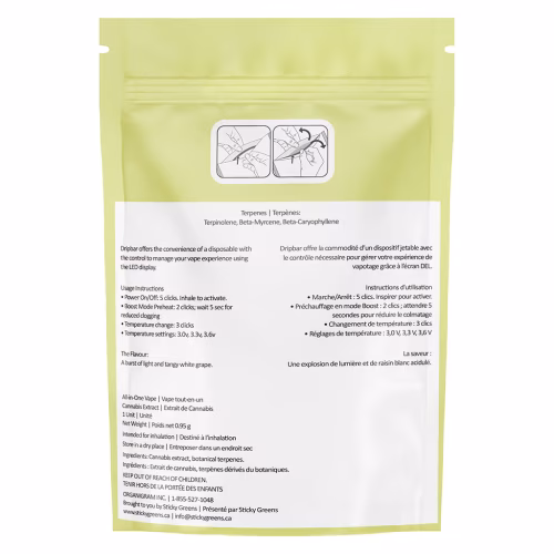 Sticky Greens - White Grape Crusher Dripbar All in one