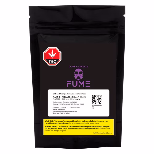 FUME by Dom Jackson - GAS Tank: Single Strain Cold Cure RESIN Disposable Vape