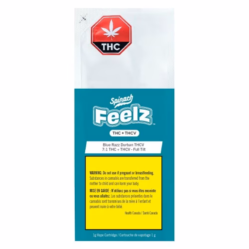 Spinach FEELZ - Blue Razz Durban THCV (Full Tilt) 510 Thread Cartridge