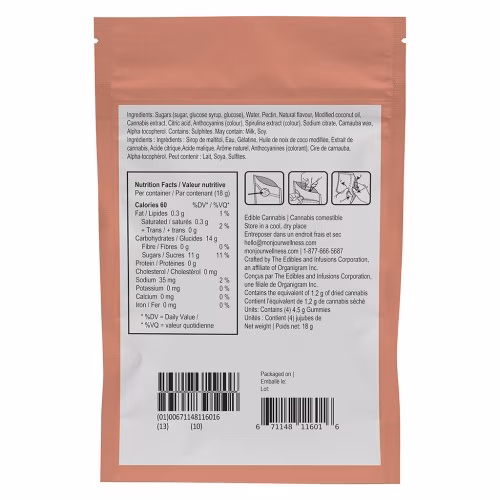 Monjour Soft Chews - Mellow Melon CBD:CBG Gummies