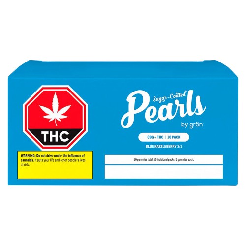 Pearls by Grön - Blue Razzleberry 3:1 CBG/THC Gummies (Multi-pack of 10)
