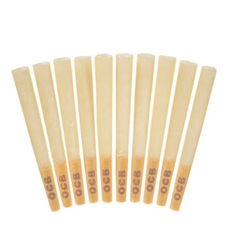 OCB UNBLEACHED PRE-ROLLED 1 1/4 CONES 10-PK