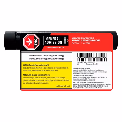 General Admission - Pink Lemonade Liquid Diamond 510 Thread Cartridge