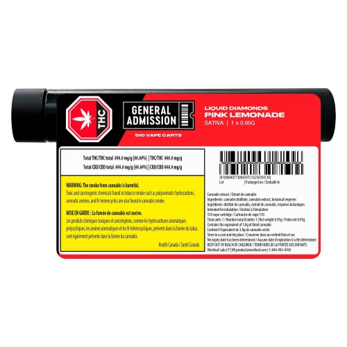 General Admission - Pink Lemonade Liquid Diamond 510 Thread Cartridge