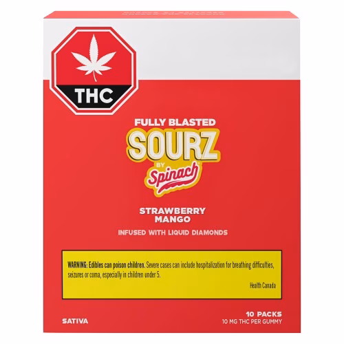 SOURZ by Spinach - Fully Blasted Strawberry Mango Gummies(Multi-pack of 10)