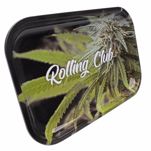 ROLLING CLUB METAL ROLLING TRAY LEAVES MEDIUM