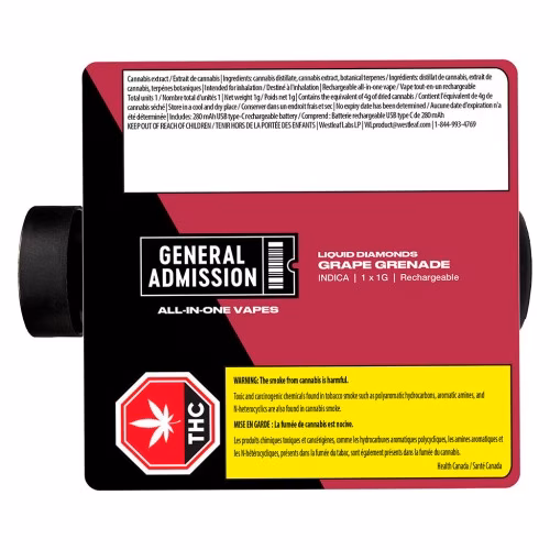 General Admission - Grape Grenade Liquid Diamond All-In-One Vape