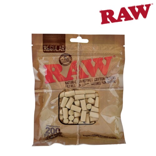 Raw Natural Cotton Filters 200pk     RAWFILTER