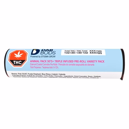 Dab Bods - Animal Pack 50’s+ Triple Infused Pre-Roll Variety Pack