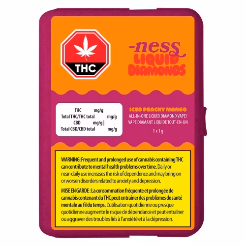 Ness - Iced Peachy Mango Liquid Diamonds AIO Vape
