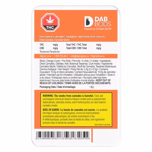 Dab Bods - Outsiders Atomic Orange Infused Pre-Roll