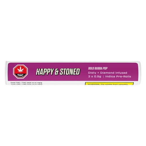 Happy & Stoned - Bold Bubba Pop Disty + Diamond Infused Pre-Roll