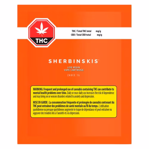 Sherbinskis - Zauce Pure Live Resin 510 Thread Cartridge