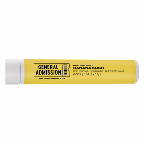 General Admission - Banana Kush Hi-Fi Infused Pre-Roll - Indica - 5x0.5g - General Admission