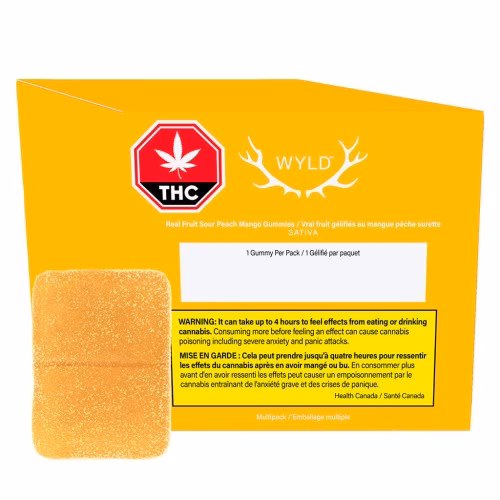 Real Fruit Sour Peach Mango Sativa Gummies 3:1 CBG:THC (Multi-pack of 10)