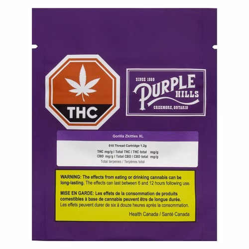 Purple Hills - Live Resin - Gorilla Zkittles XL 510 Thread Cartridge