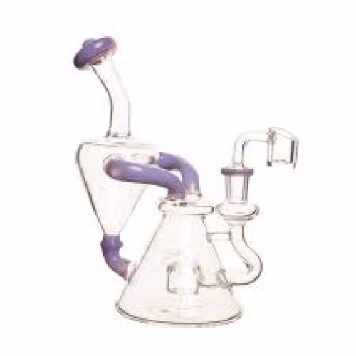 7 Inch Recycler Rig With Bottom Percolator Purple