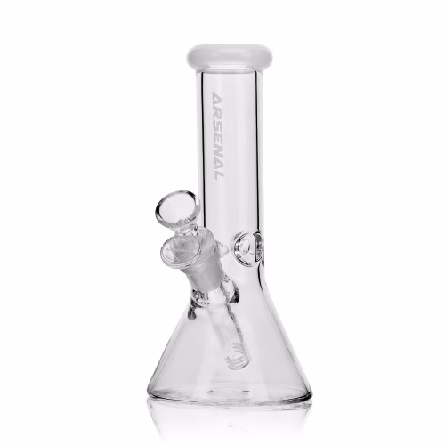 8" Arsenal Coloured Rim Glass Beaker (Green)