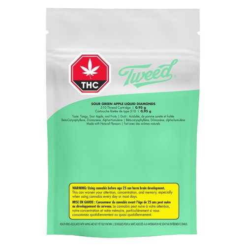 Tweed - Sour Green Apple Liquid Diamonds 510 Thread Cartridge
