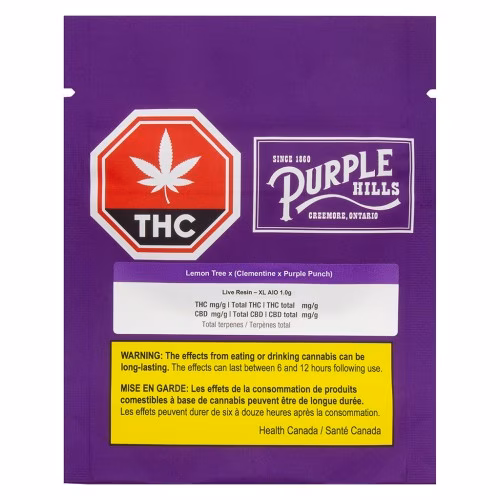 Purple Hills - Live Resin - Lemon Tree x (Clementine x Purple Punch) XL AIO