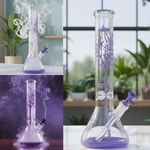 15" GLASS TREE BONG PURPLE