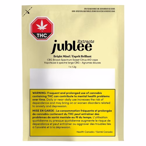 Jublee Extracts - Bright Mind - CBG Broad Spectrum Sweet Citrus AIO Vape