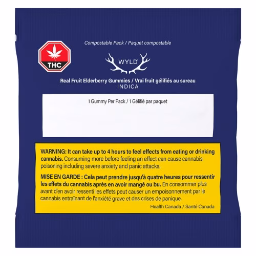 Wyld - Real Fruit Elderberry Indica Gummies 2:1 THC:CBN (Multi-pack of 10)
