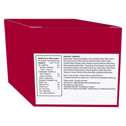 WYLD - Real Fruit Raspberry SATIVA Gummies (Multi-pack of 10)