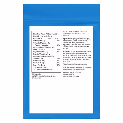 Olli O's - 100 THC Multipack Blue Raspberry Gummies