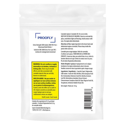 Proofly - Extra Strength CBD Isolate 2000 THC Free-Menstrual Relief
