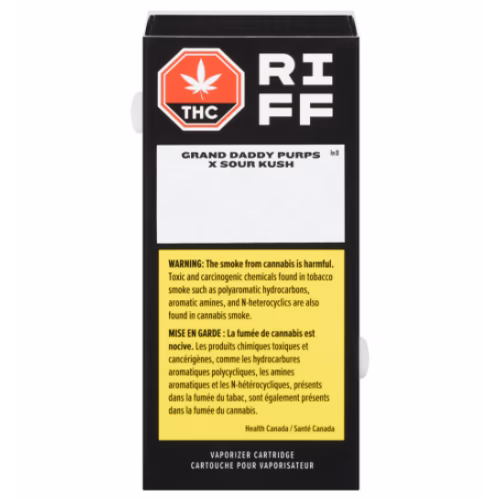 RIFF - Granddaddy Purps X Sour Kush 510 Thread Cartridge