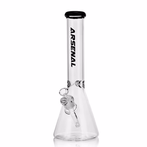 14" Arsenal Coloured Rim Beaker Bong (Black)
