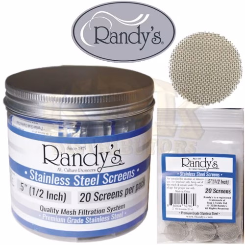 RANDY'S STAINLESS STEEL 0.5" SCREENS 20 PK