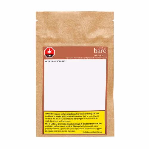 Simply Bare - BC Organic Sour CKS Pressed Hashish