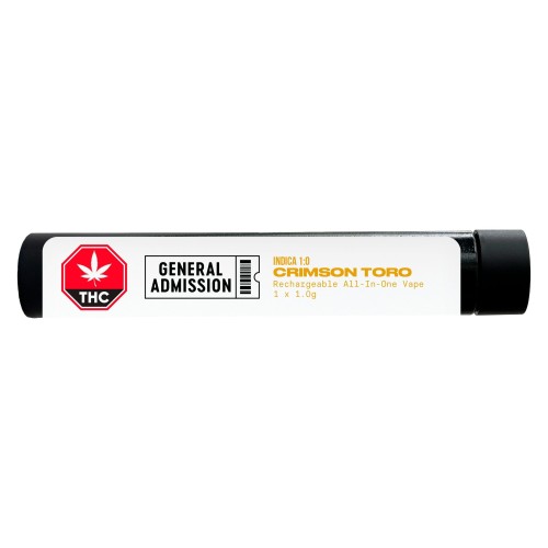 Crimson Toro Indica (1:0) Reachargeable All-In-One Vape image 2