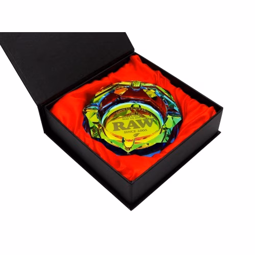 Raw Rainbow Glass Ash Tray