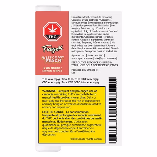 Fuego - West Coast Peach 510 Thread Cartridge