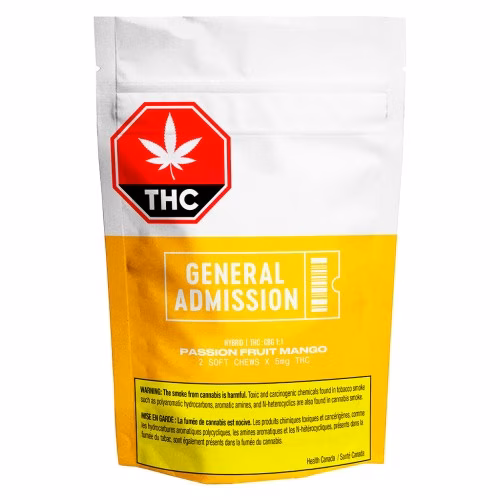 General Admission - Passion Fruit Mango THC & CBG Gummy (1:1)