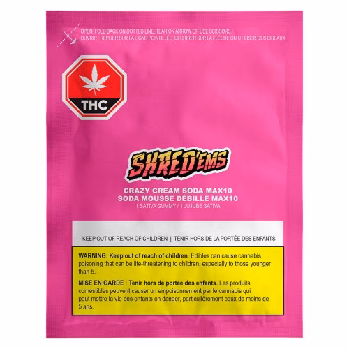 SHRED'EMS - Crazy Cream Soda Party Pack 100 THC Gummies (Multi-pack of 10)