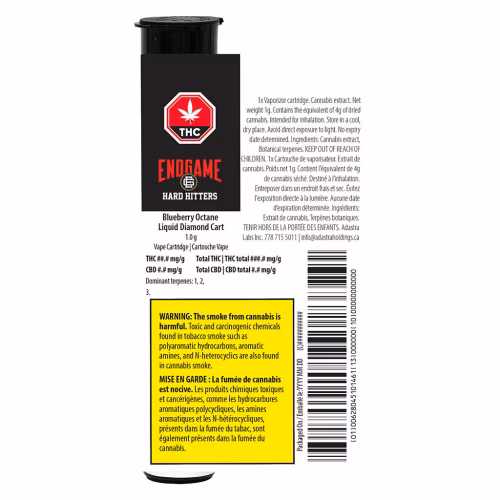 Endgame - Hard Hitters Blueberry Octane Liquid Diamond 510 Thread