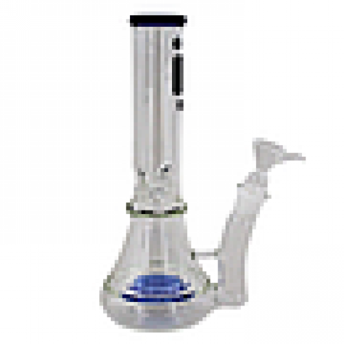 GLASS BONG 10" BEAKER HONEYCOMB BLUE