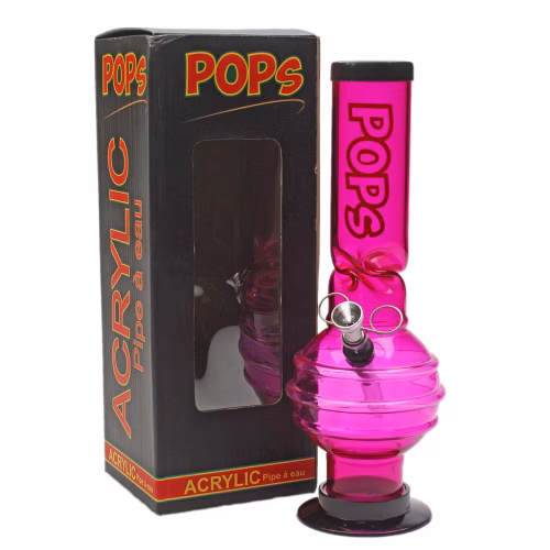 Acrylic Bong Pops 12" Bubble Base (Purple)