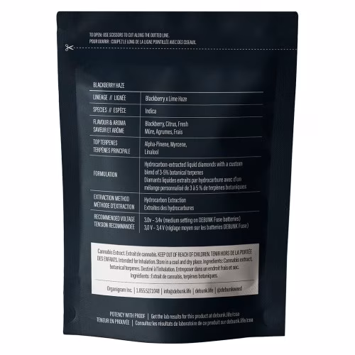 Debunk - Blackberry Haze Liquid Diamonds 510 Vape
