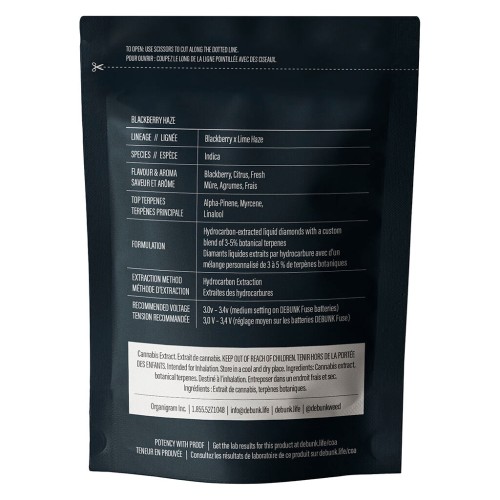 Debunk - Blackberry Haze Liquid Diamonds 510 Vape