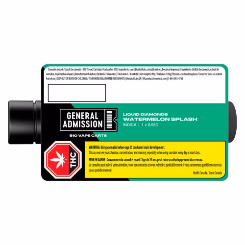 General Admission - Watermelon Splash Liquid Diamond 510 Thread Cartridge