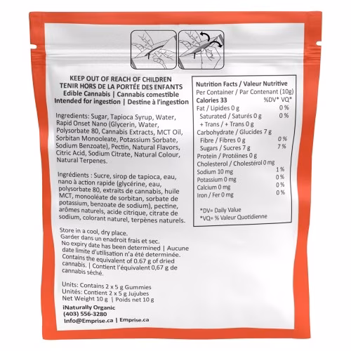 Emprise Rapid - Sour Strawberry Kiwi 5 CBN + 5 THC Gummies