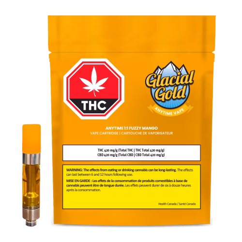 Glacial Gold - Anytime 1:1 Fuzzy Mango Vape Cartridge