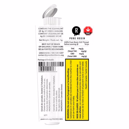 PURE ROSIN - Live Hash Rosin 510 Cart (Harbour Haze)